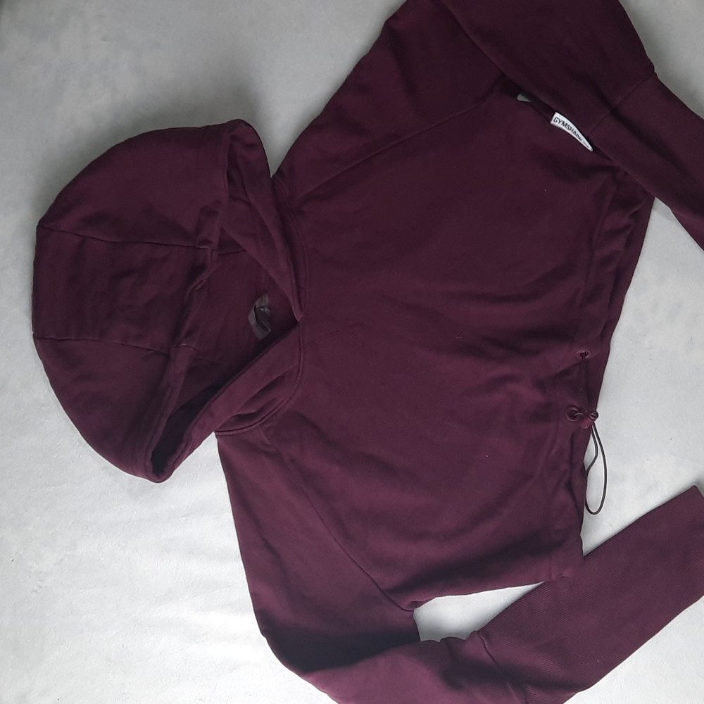 Burgundy cropped gymshark hoodie